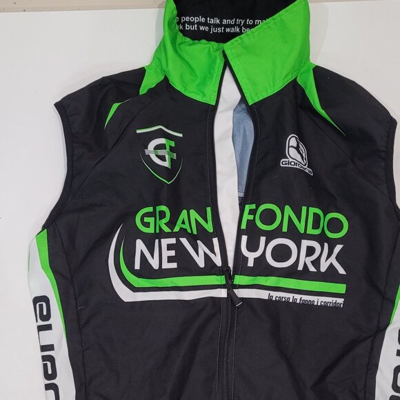 Giordano Tops - Giordana Grand Fondo NY Black/Green XS Cycling Vest ARMPIT TO ARMPIT 20"